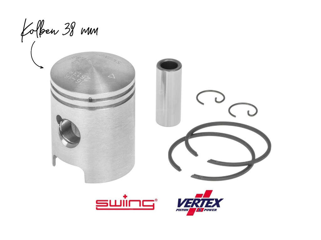 swiing® revival Kolben 38 mm (12 mm KoBo) Vertex | Puch swiing® revival Kolben 38 mm (12 mm KoBo) Vertex | Puch