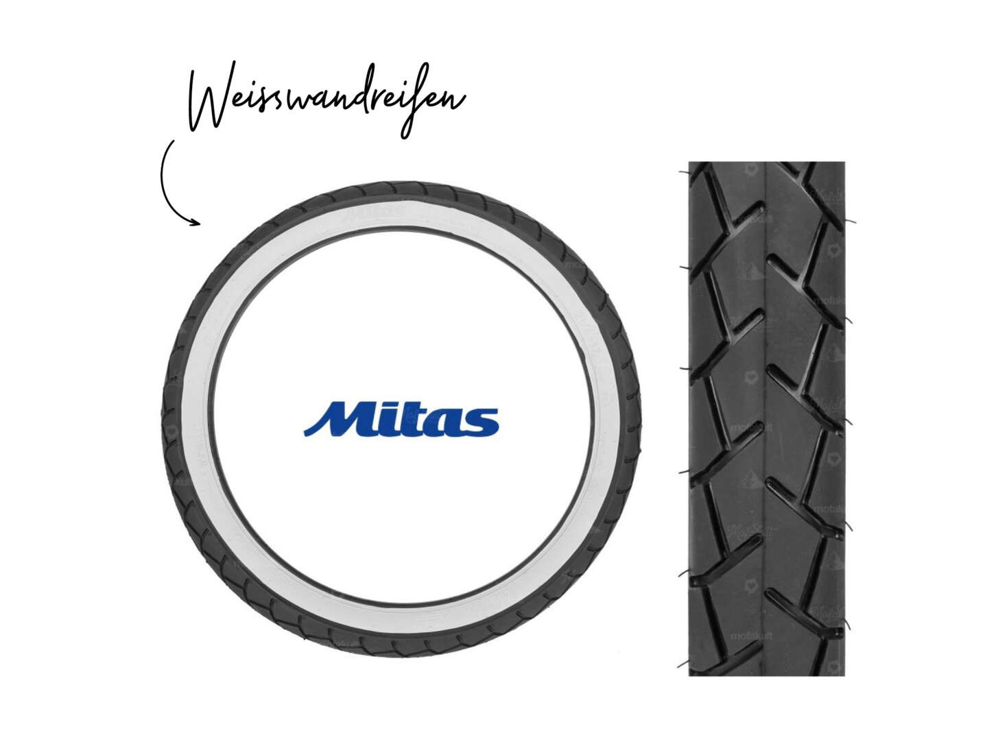 Mitas Pneu 2.25 x 17" MC11 Weisswand (Semi-Slick) Mitas Pneu 2.25 x 17" MC11 Weisswand (Semi-Slick)