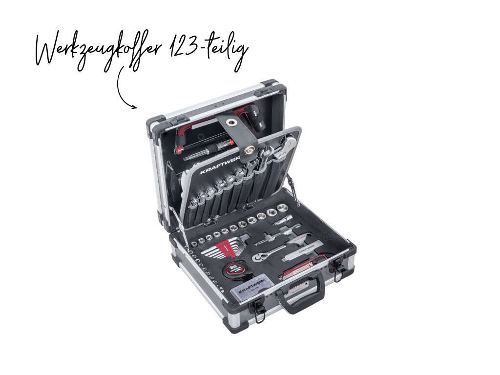 Kraftwerk Werkzeugkoffer 123-teilig Alu Kraftwerk Werkzeugkoffer 123-teilig Alu