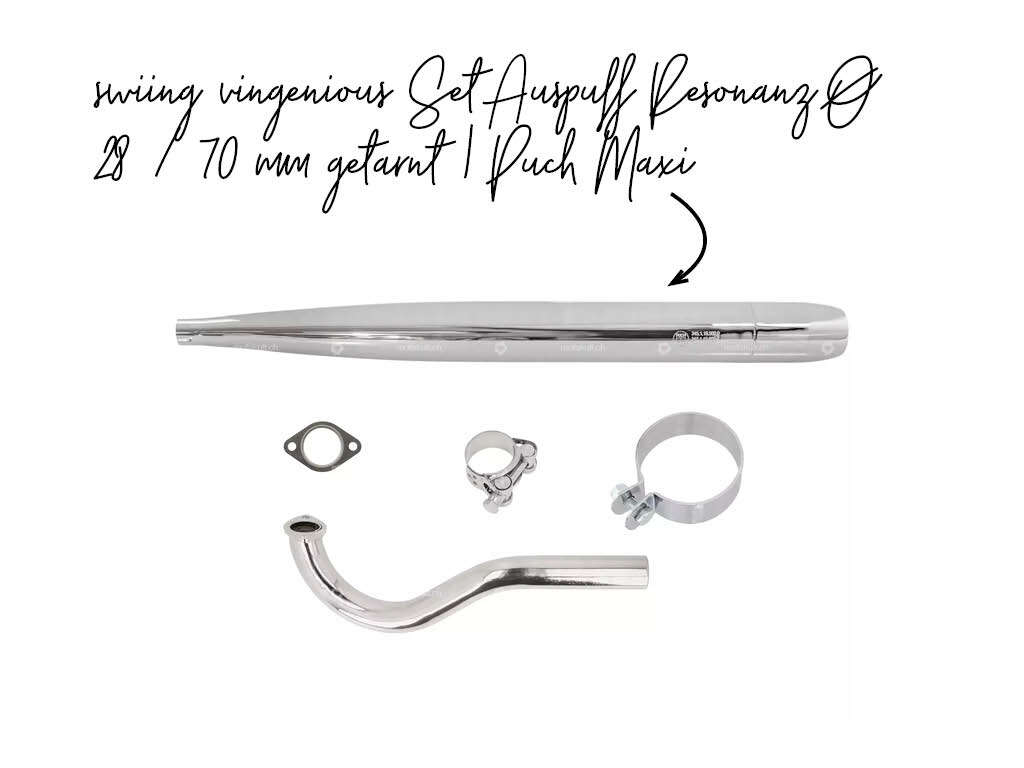 swiing ingenious Set Auspuff Resonanz Ø 28 70 mm getarnt, Puch Maxi swiing ingenious Set Auspuff Resonanz Ø 28 70 mm getarnt, Puch Maxi