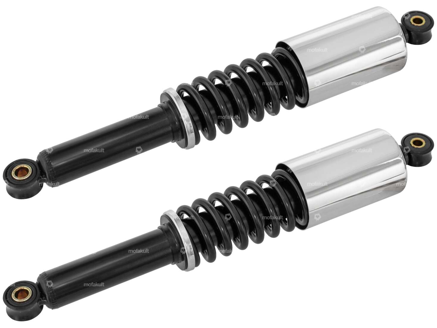 Stossdämpfer 36 cm Chrom / schwarz mit Abdeckkappe Carousel Image 1