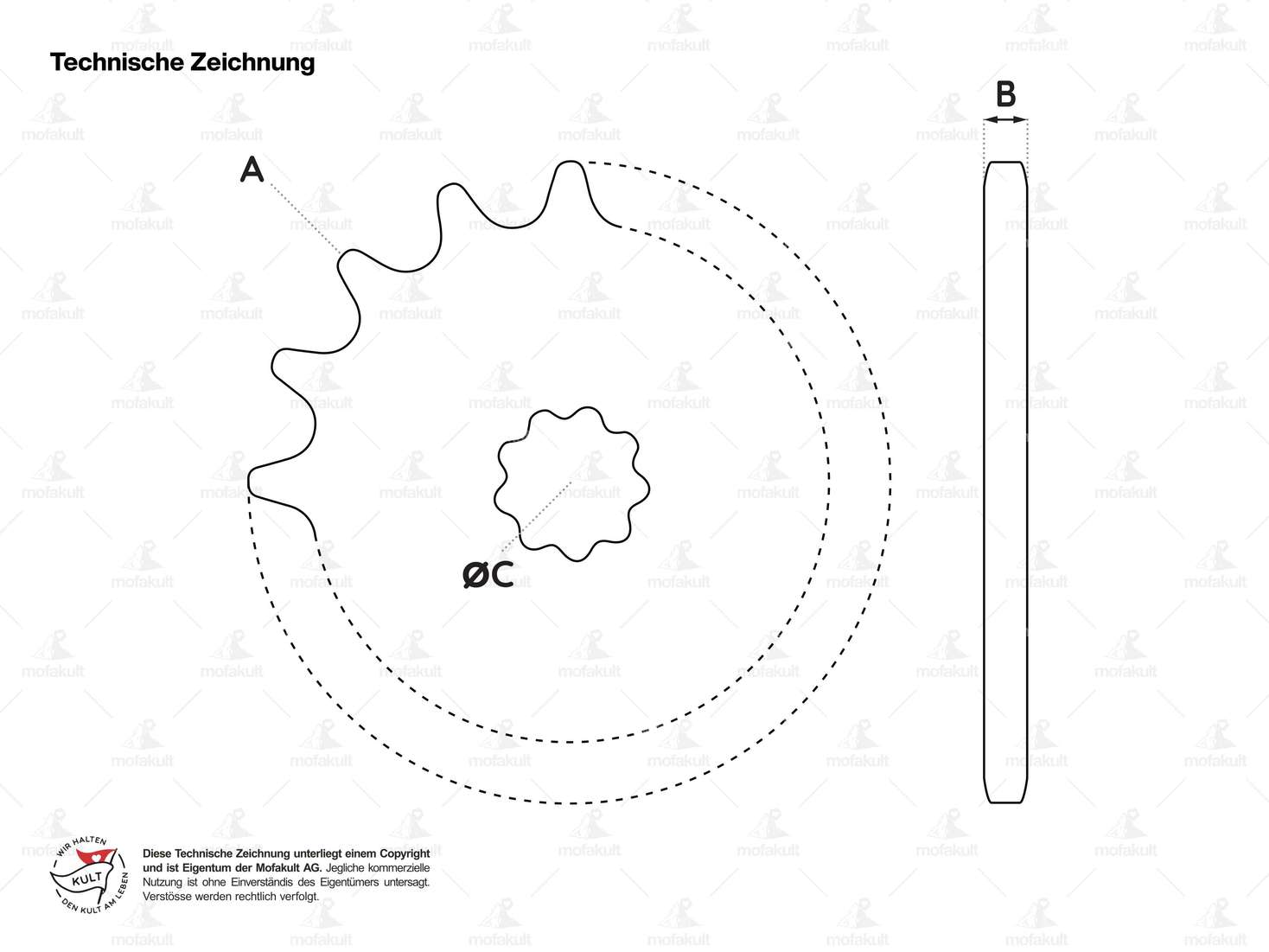 GPO Ritzel 11 Zähne (breit) | Puch Carousel Image 2