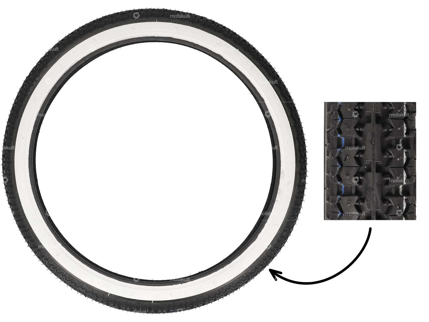 KENDA 2.25 x 19" tires K252 Allround whitewall Carousel Image 1