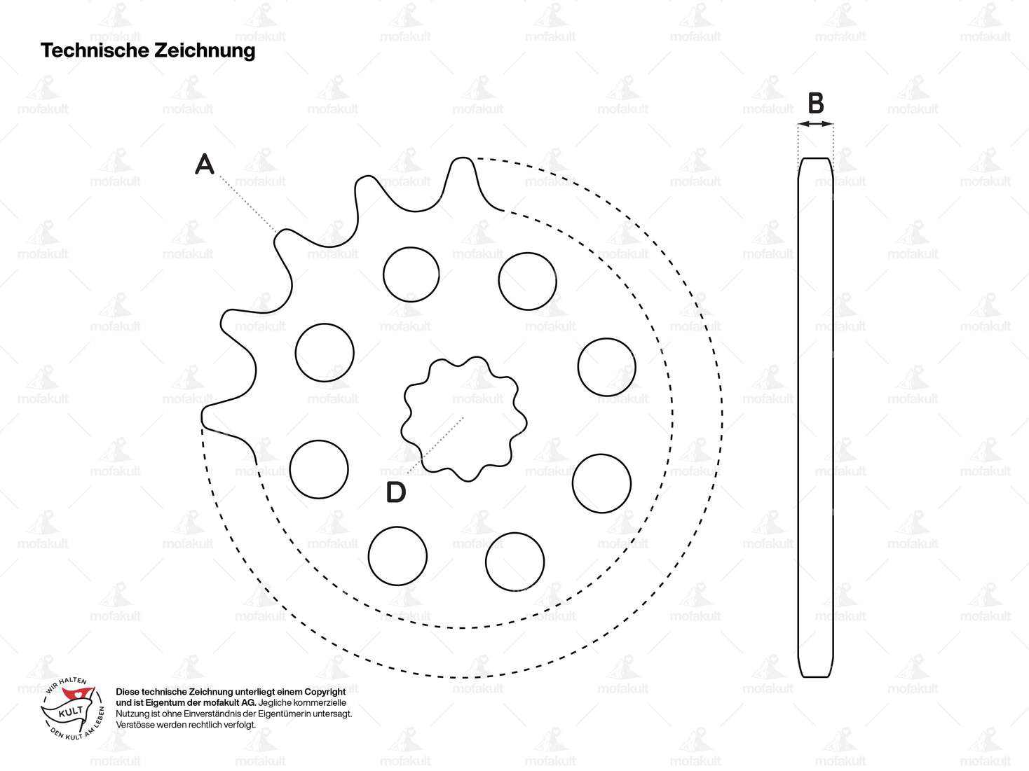 GPO Ritzel 14 Zähne (breit) | Puch Carousel Image 2
