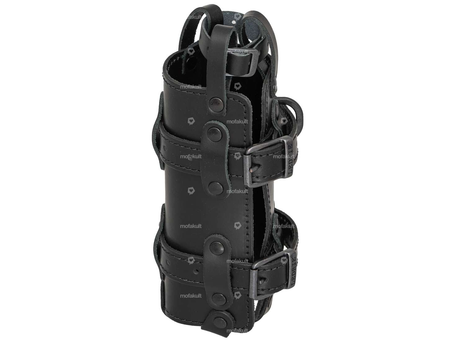 Flaschenhalter Leder schwarz Carousel Image 1