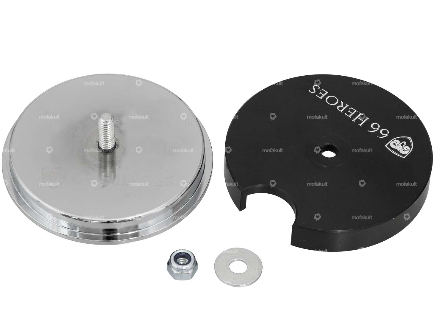 66HEROES Tachoblende Ø 48 mm Chrom Carousel Image 2