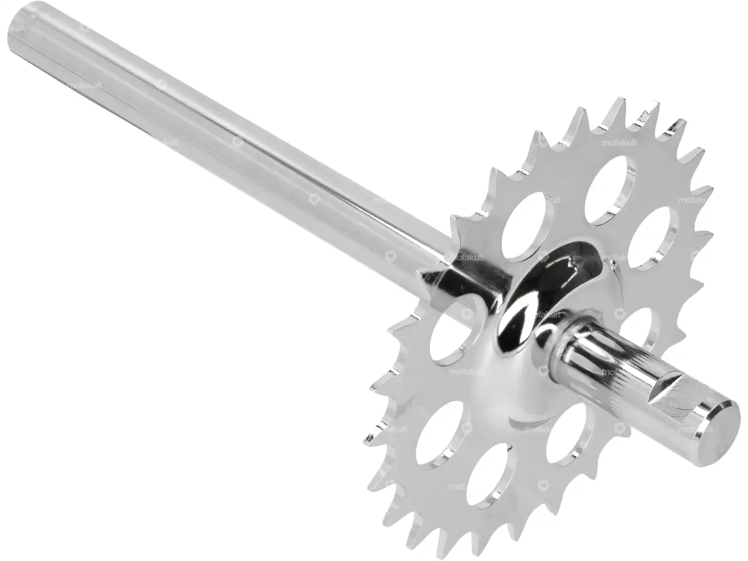 Pedal axle with crown 26 teeth chrome | Puch Maxi S, N | mofakult