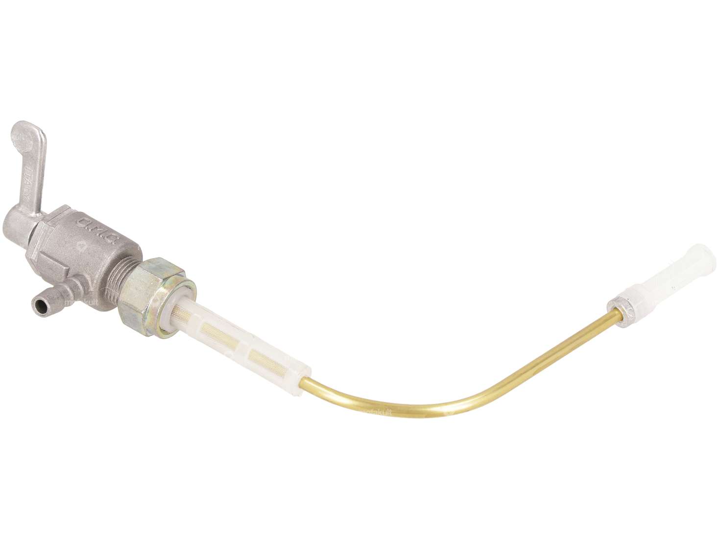 OMG Benzinhahn horizontal M12x1 (mit Überwurfmutter) unten abgehend, Metallhebel | Puch Maxi S / N Carousel Image 2