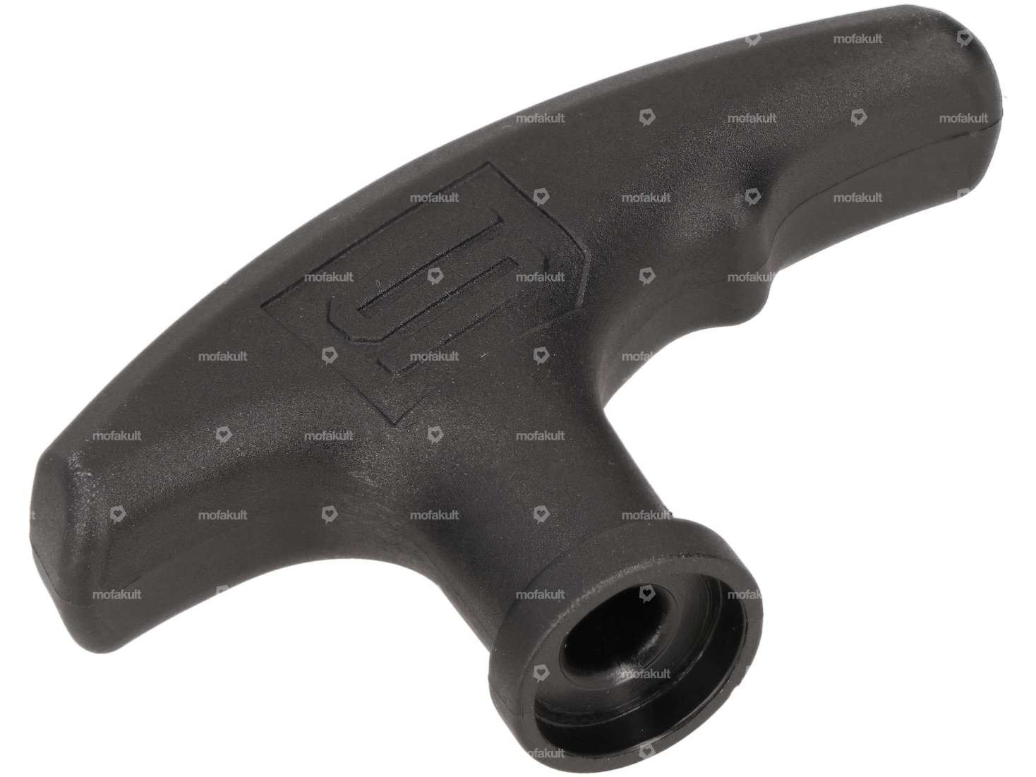 Pull rope starter handle black plastic Carousel Image 1