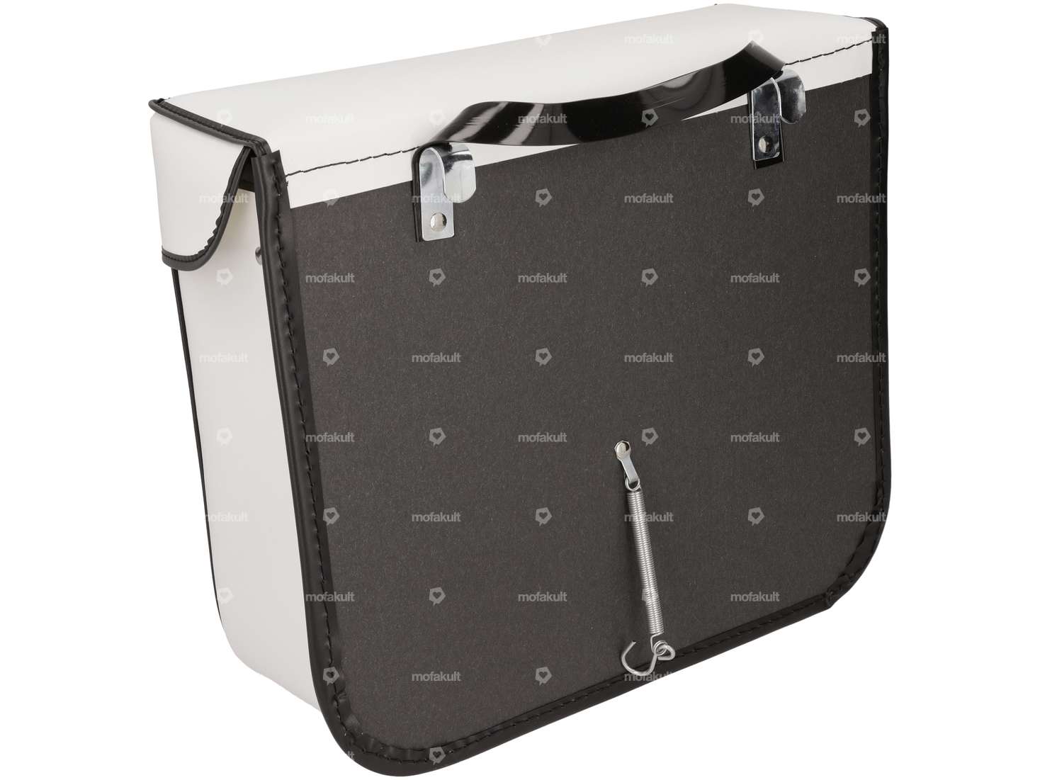 Gepäcktaschen weiss eckig Lederoptik Carousel Image 3