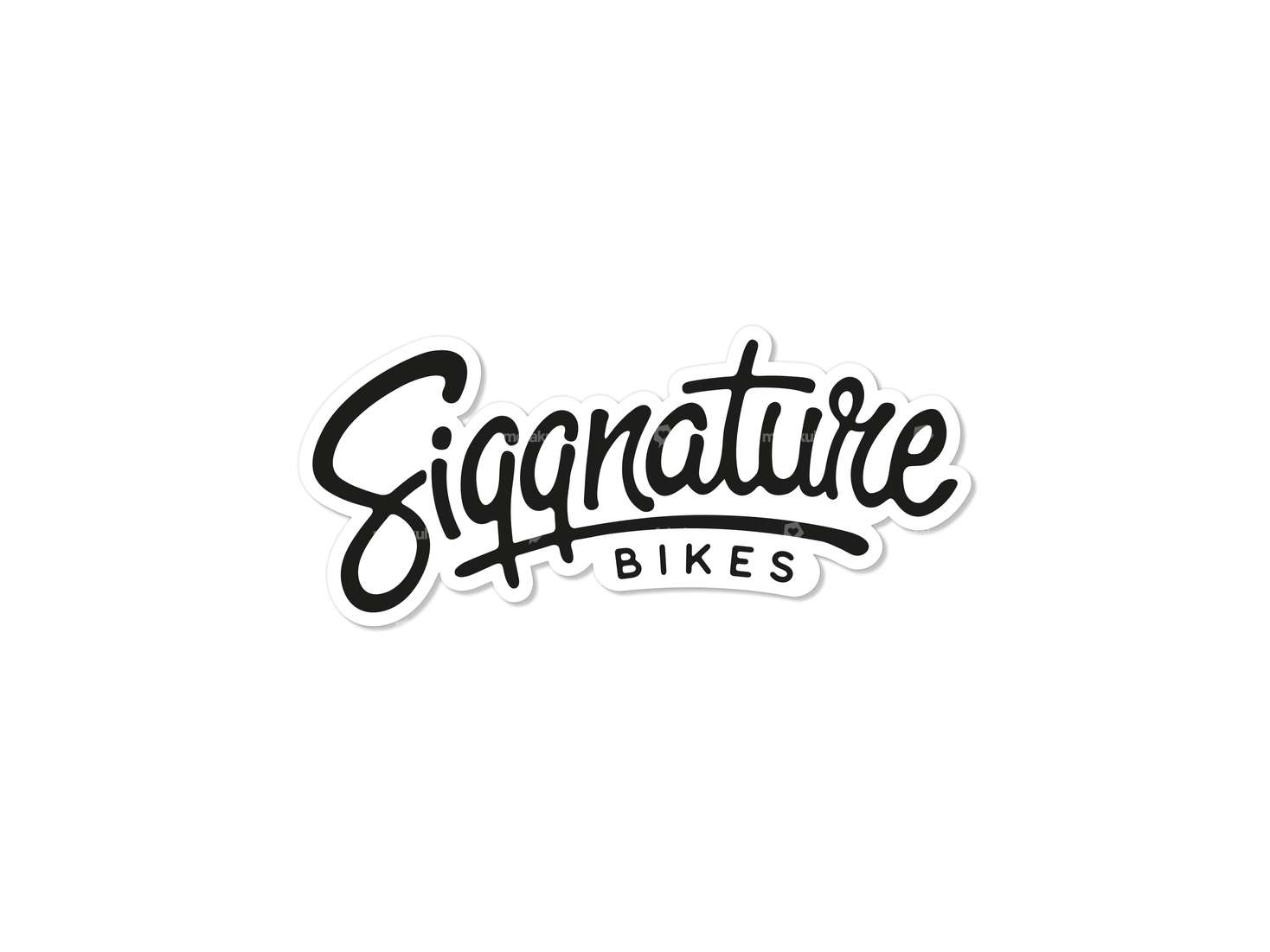 Siggnature Aufkleber «Siggnature Bikes» 70 x 30 mm weiss Carousel Image 1