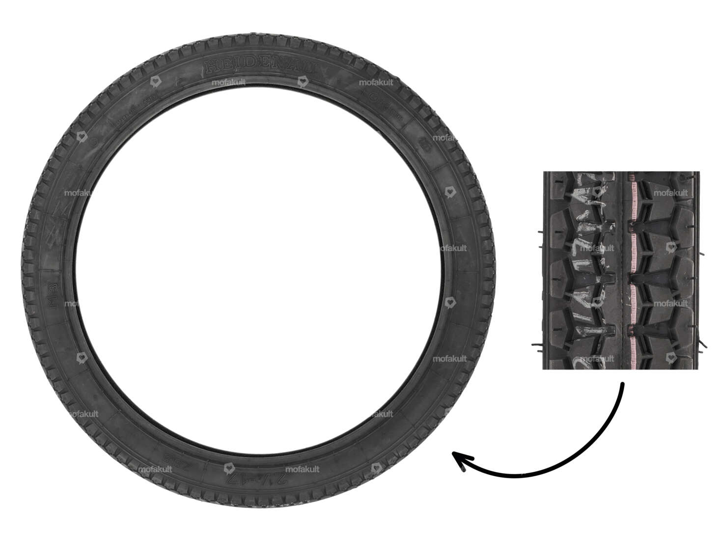 Heidenau 2.25 x 17" tires M3 Allround Carousel Image 1