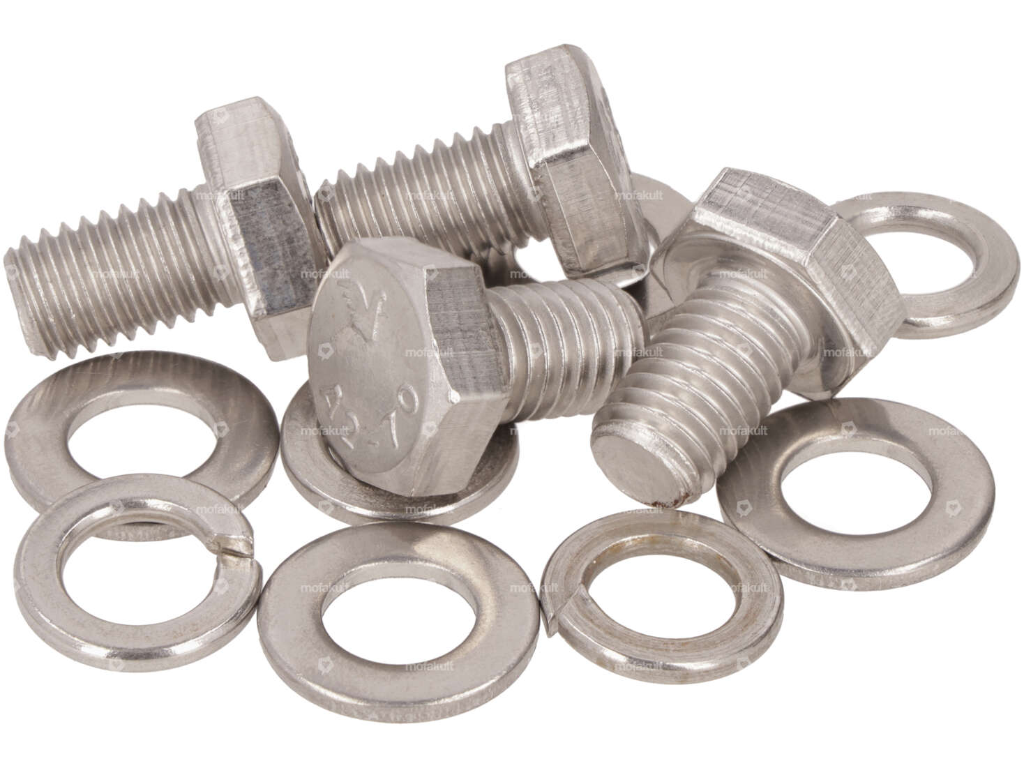 swiing® revival Schrauben-Set Getriebe Rahmenbefestigung Inox | Piaggio Ciao, SI, Bravo, Boxer Carousel Image 1