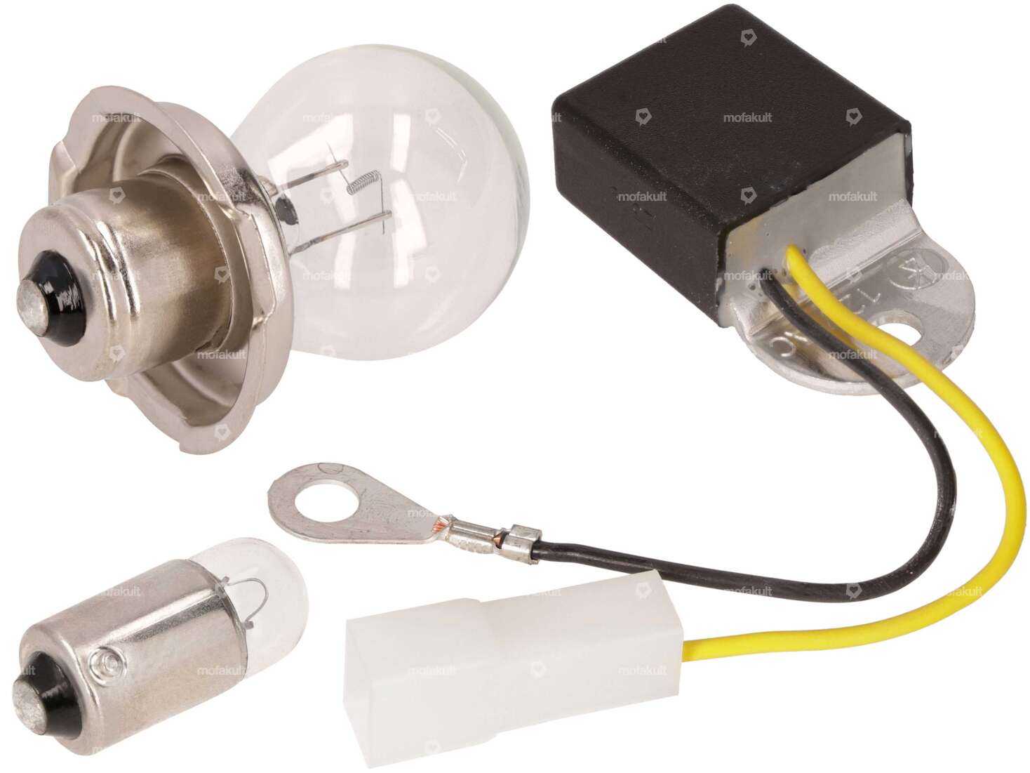 6V Glühbirnen-Set (P26s) mit Leonelli Spannungsregler | Puch Carousel Image 1