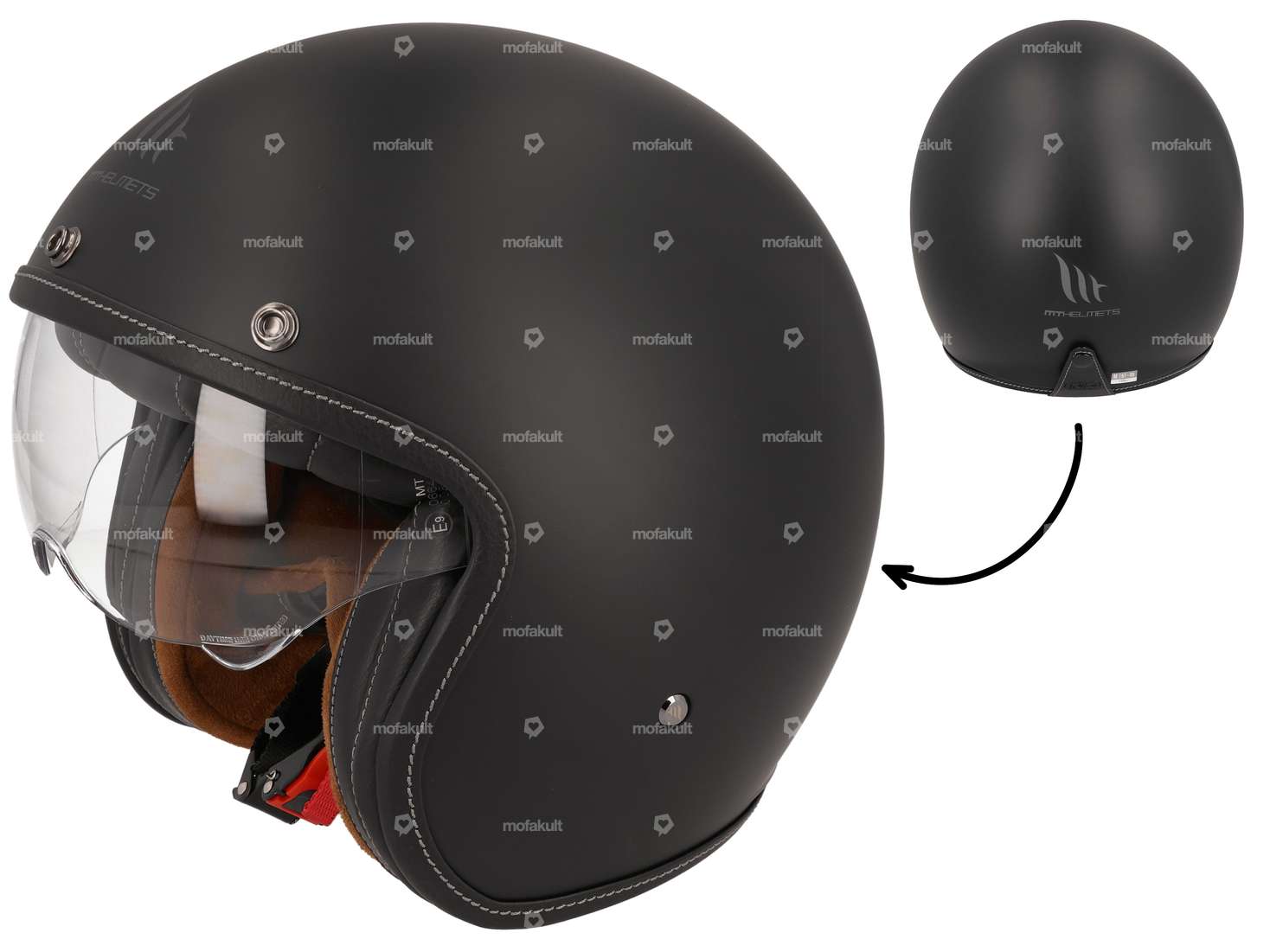 MT Helmets Jet-Helm «Le Mans» schwarz matt (S-XL) Carousel Image 1