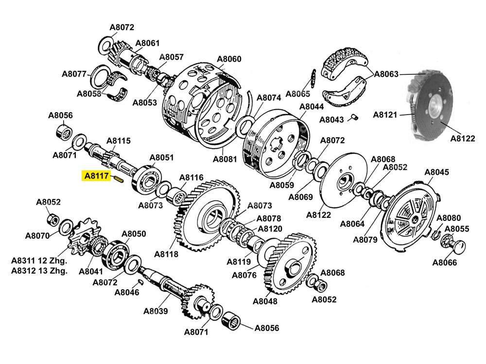 Wedge engine Beta 521 & 512 (A8117) Carousel Image 2
