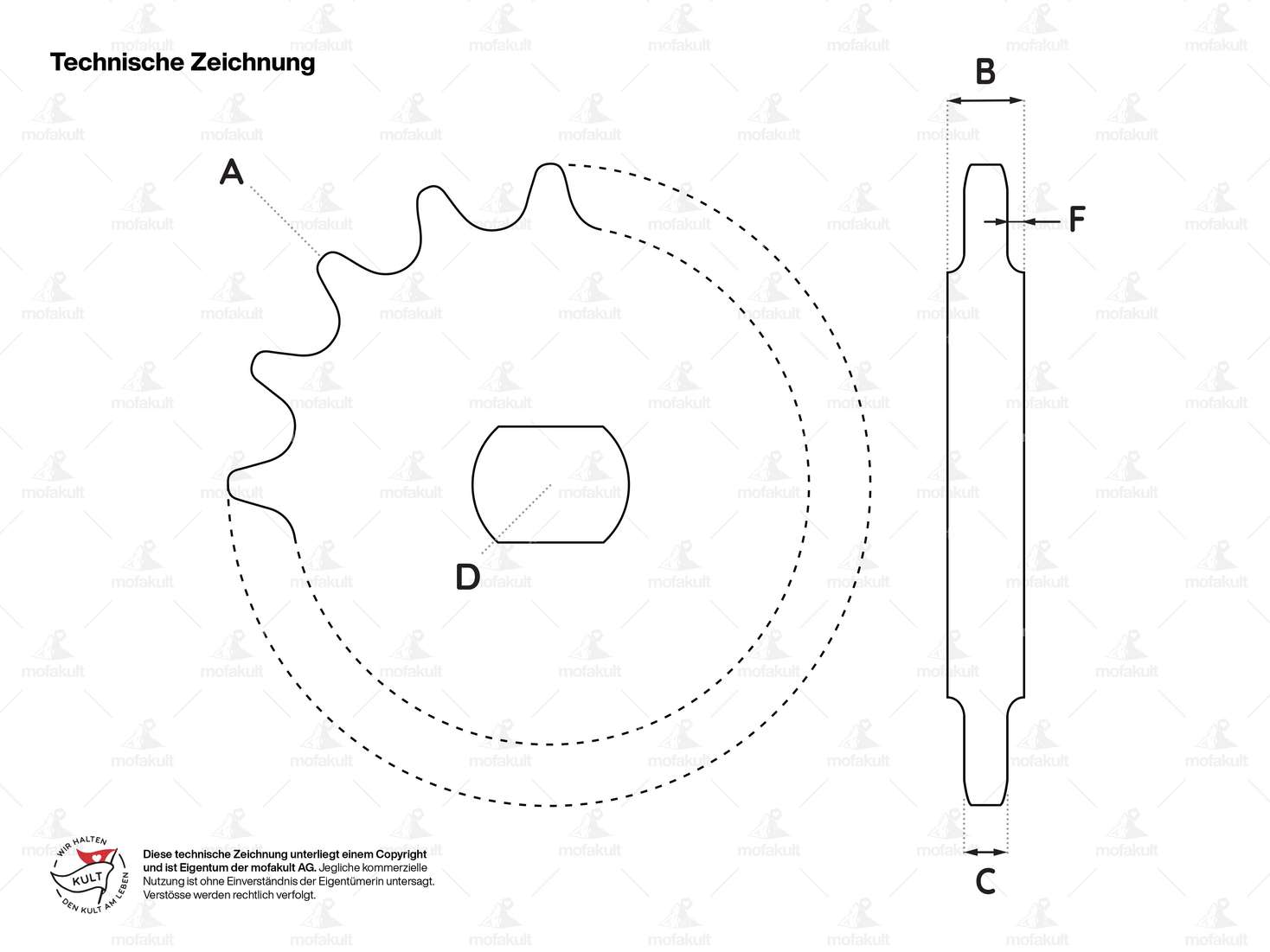 GPO Ritzel 15 Zähne | Zündapp Belmondo / ILO Carousel Image 2