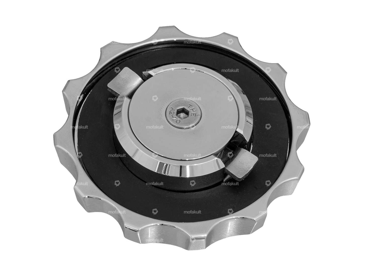 66HEROES Tankdeckel «Iron Cross» Bajonett 40 mm Chrom Carousel Image 2