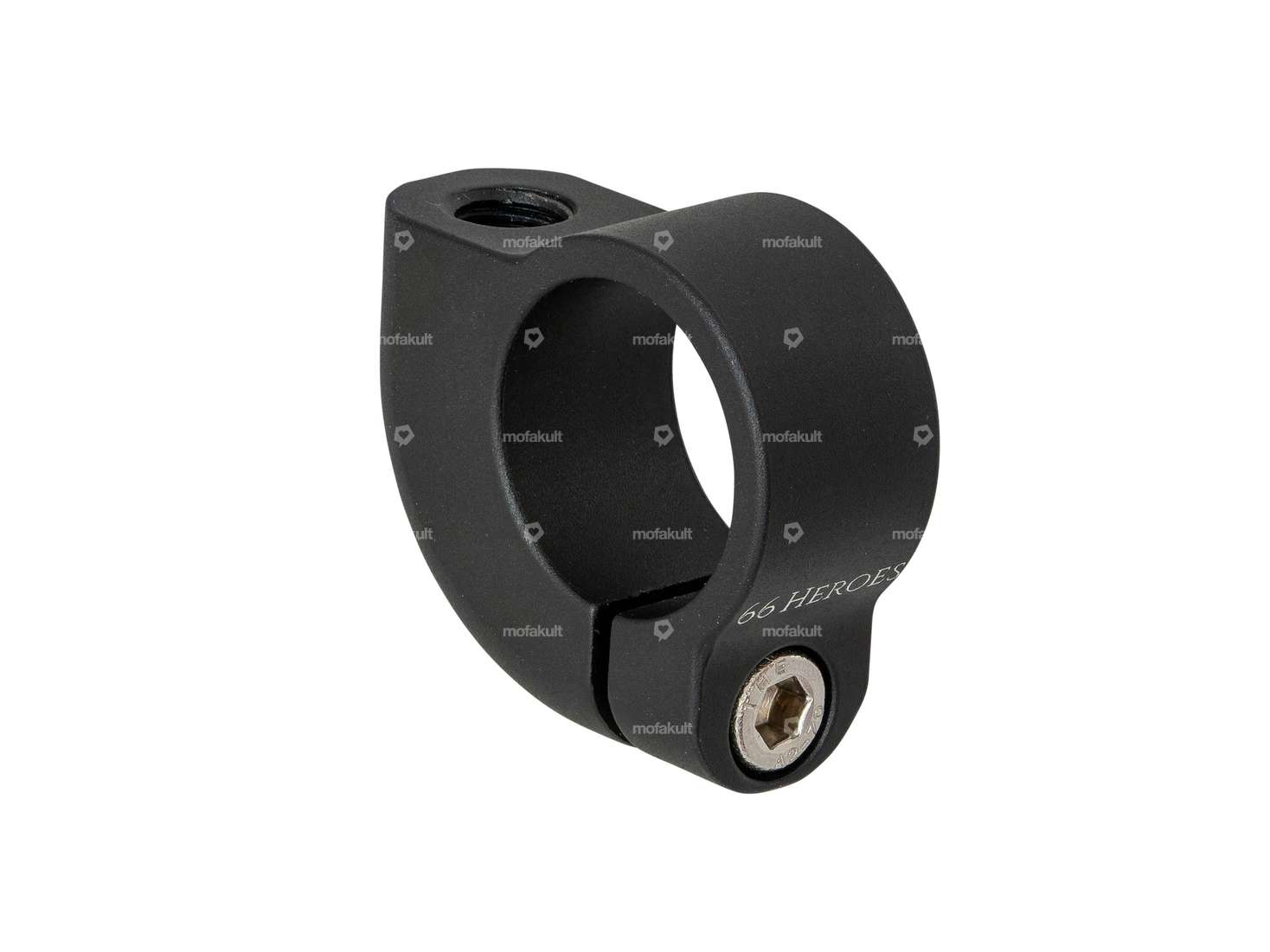 66HEROES mirror mount M8 aluminum black Carousel Image 1