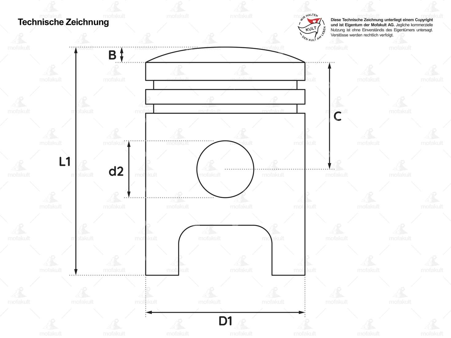 Piston Ø 38.6 (10 mm KoBo) NOS | Piaggio Ciao, SI, Bravo, Boxer Carousel Image 3