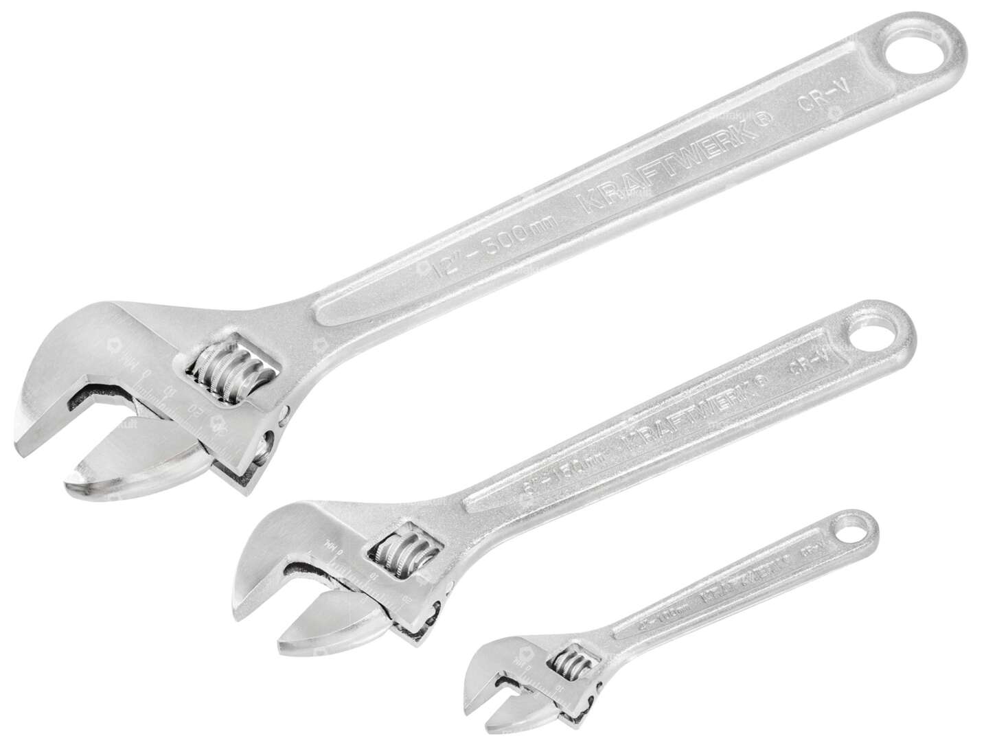 Kraftwerk Rollgabelschlüssel 4 - 12" (Auswahl) mit Skala Carousel Image 1