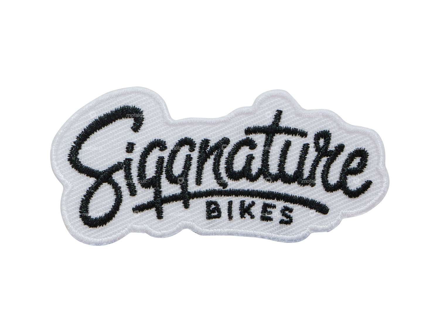 Siggnature Aufnäher «Siggnature Bikes» 70 x 33 mm weiss Carousel Image 1
