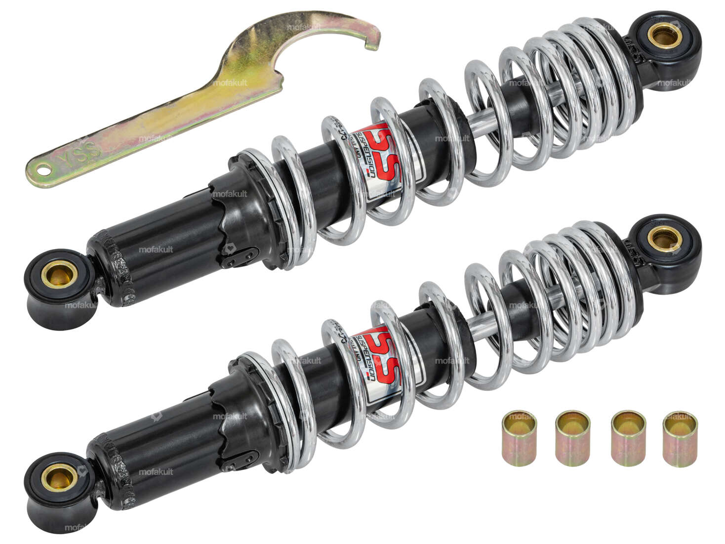 YSS Stossdämpfer 28 cm schwarz / Chrom (Öldruck) Carousel Image 1