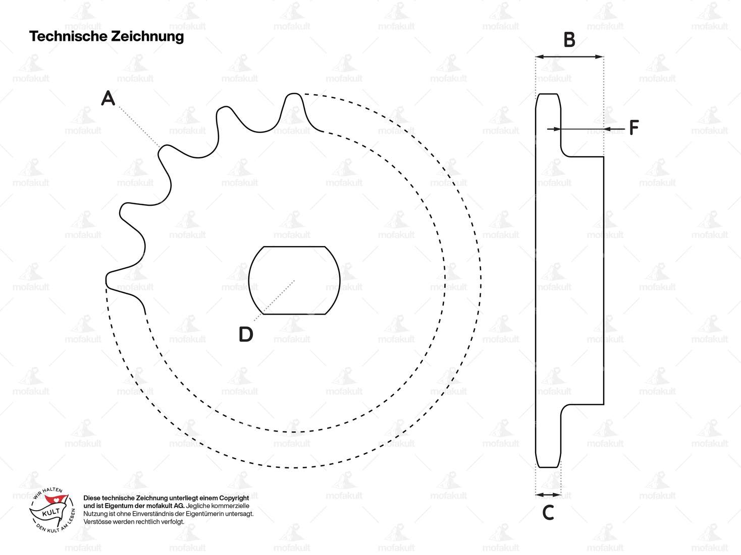ESJOT Ritzel 11 Zähne SW11.2 beidseitiger Absatz | Kreidler Carousel Image 3