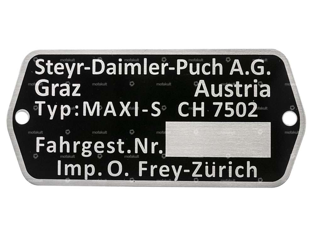 Typenschild CH7502 | Puch Maxi S Carousel Image 1