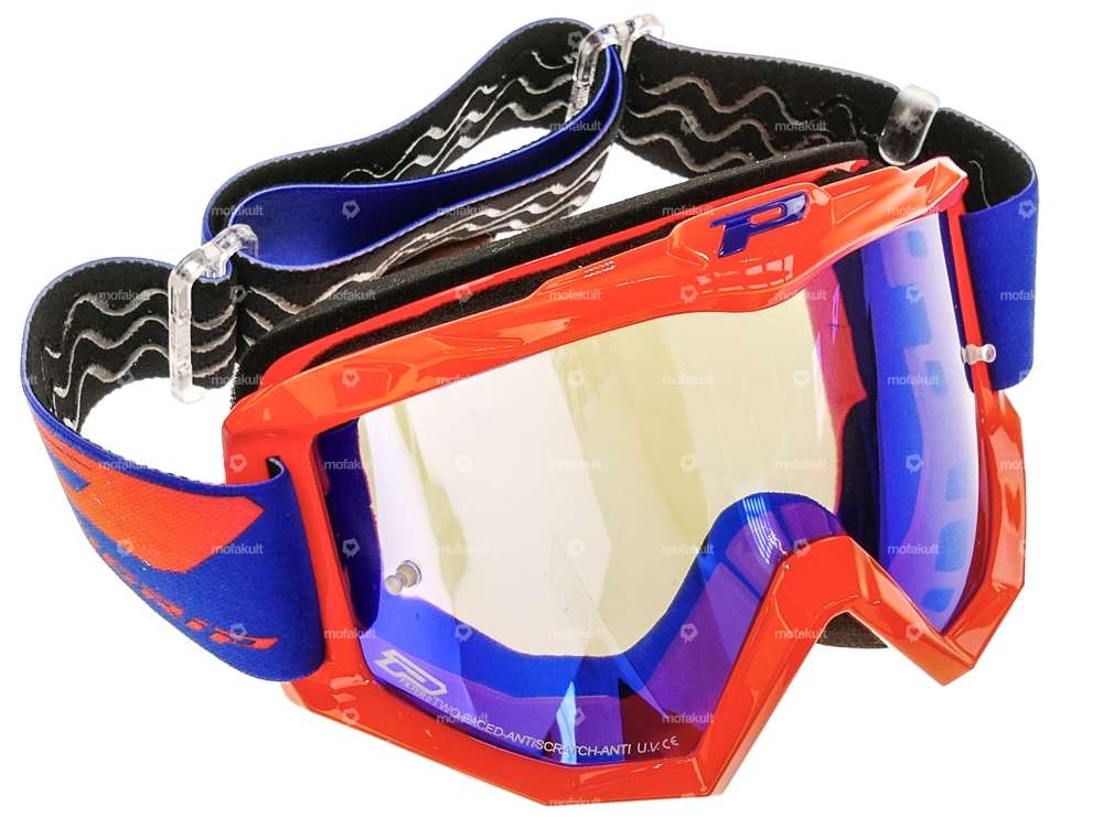 ProGrip goggles MX 3201 Raceline orange blue mirrored Carousel Image 1