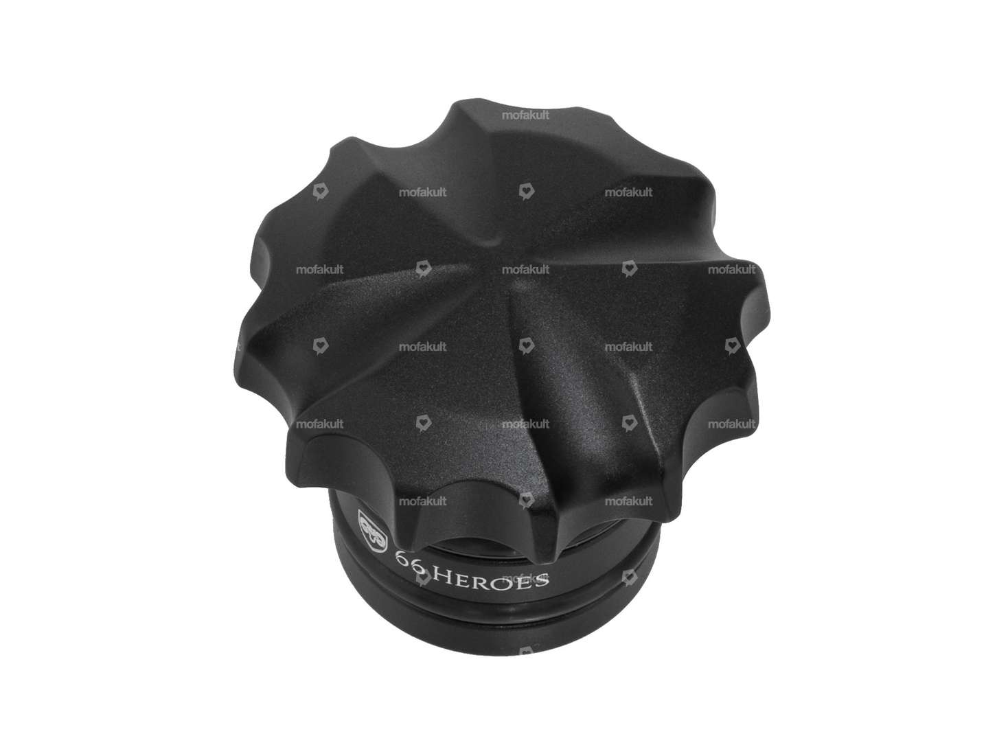 66HEROES Tankdeckel «Iron Cross» Alu schwarz | Piaggio Ciao, Bravo Carousel Image 1