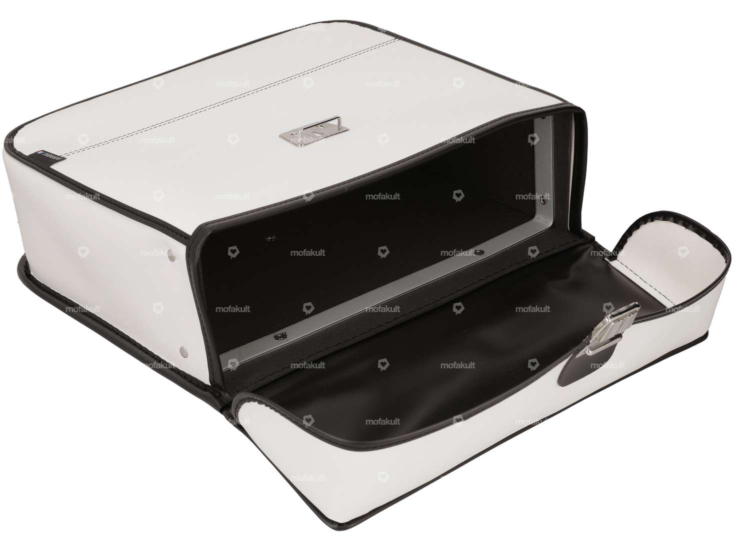 Gepäcktaschen weiss eckig Lederoptik Carousel Image 4