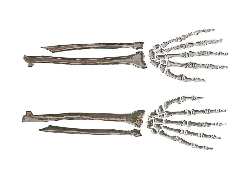 Skeleton arm gel adhesive chrome (left & right) Carousel Image 1