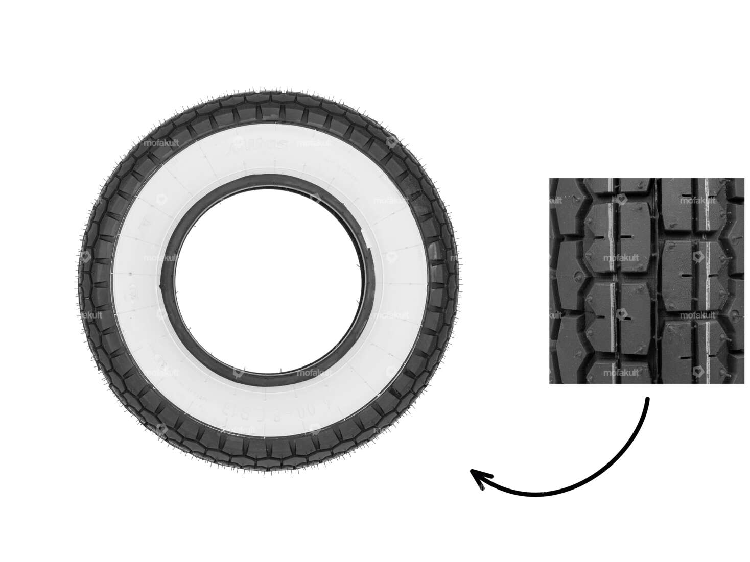 Mitas 4.00 x 8" Reifen B13 Allround Weisswand (Scooter) Carousel Image 1