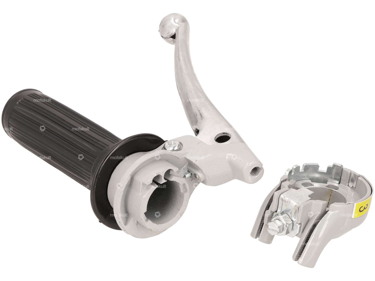 Schaltgriff 3-Gang (Magura Nachbau) grau / schwarz Carousel Image 4