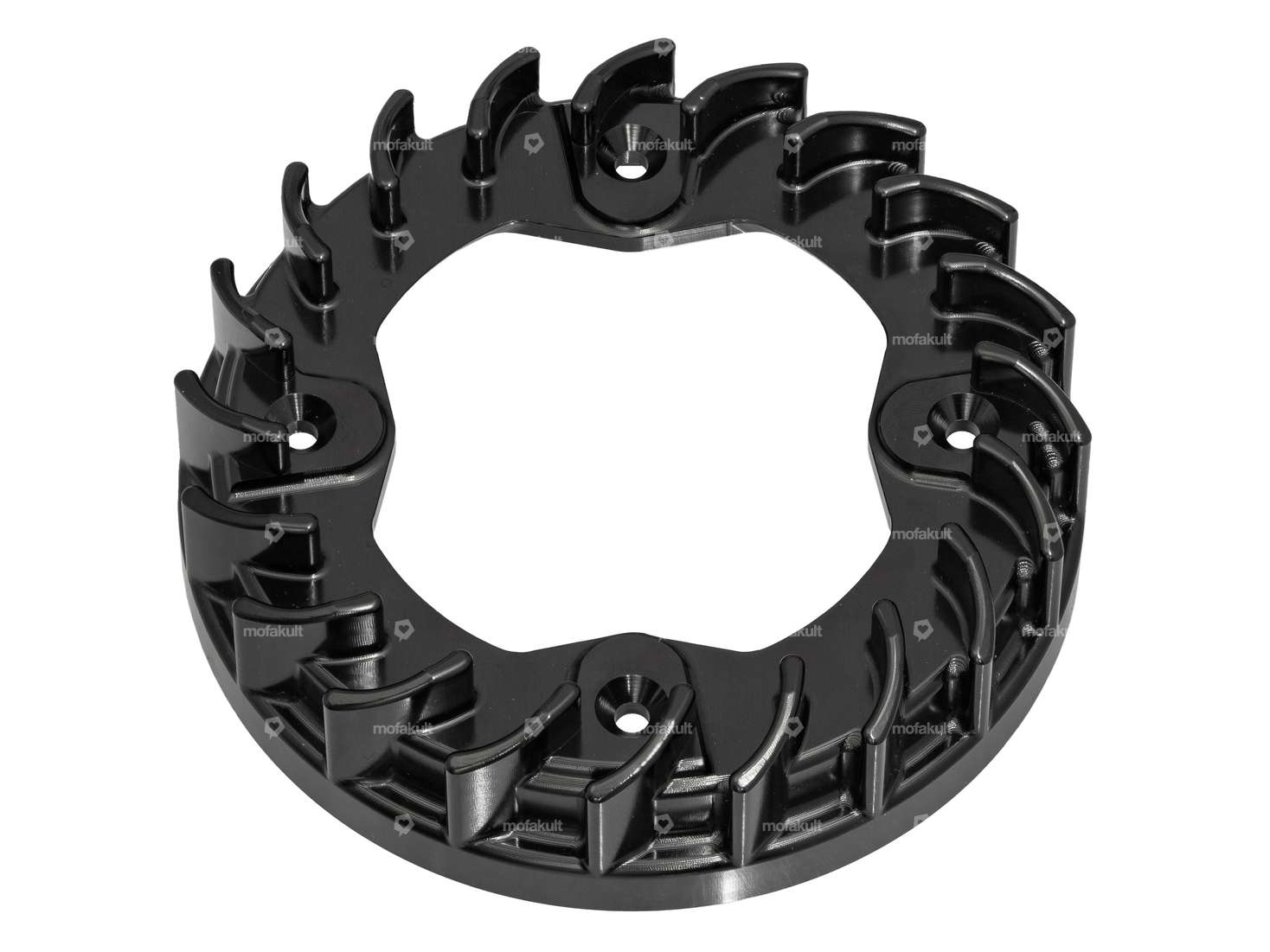 Lüfterrad Alu CNC schwarz | Minarelli V1 (108) Carousel Image 1