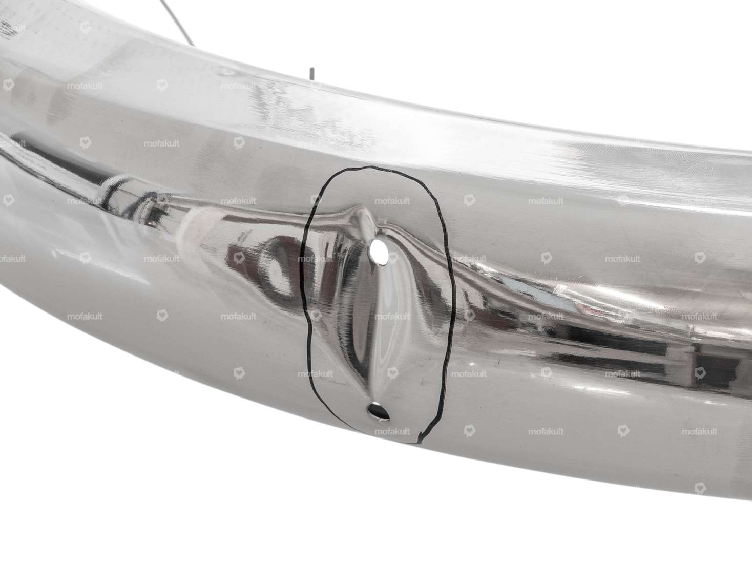 Rear fender (with dents) Inox NOS | Puch X30 NS, NL, NG-2AH, N-2AH, Sprinter Carousel Image 4