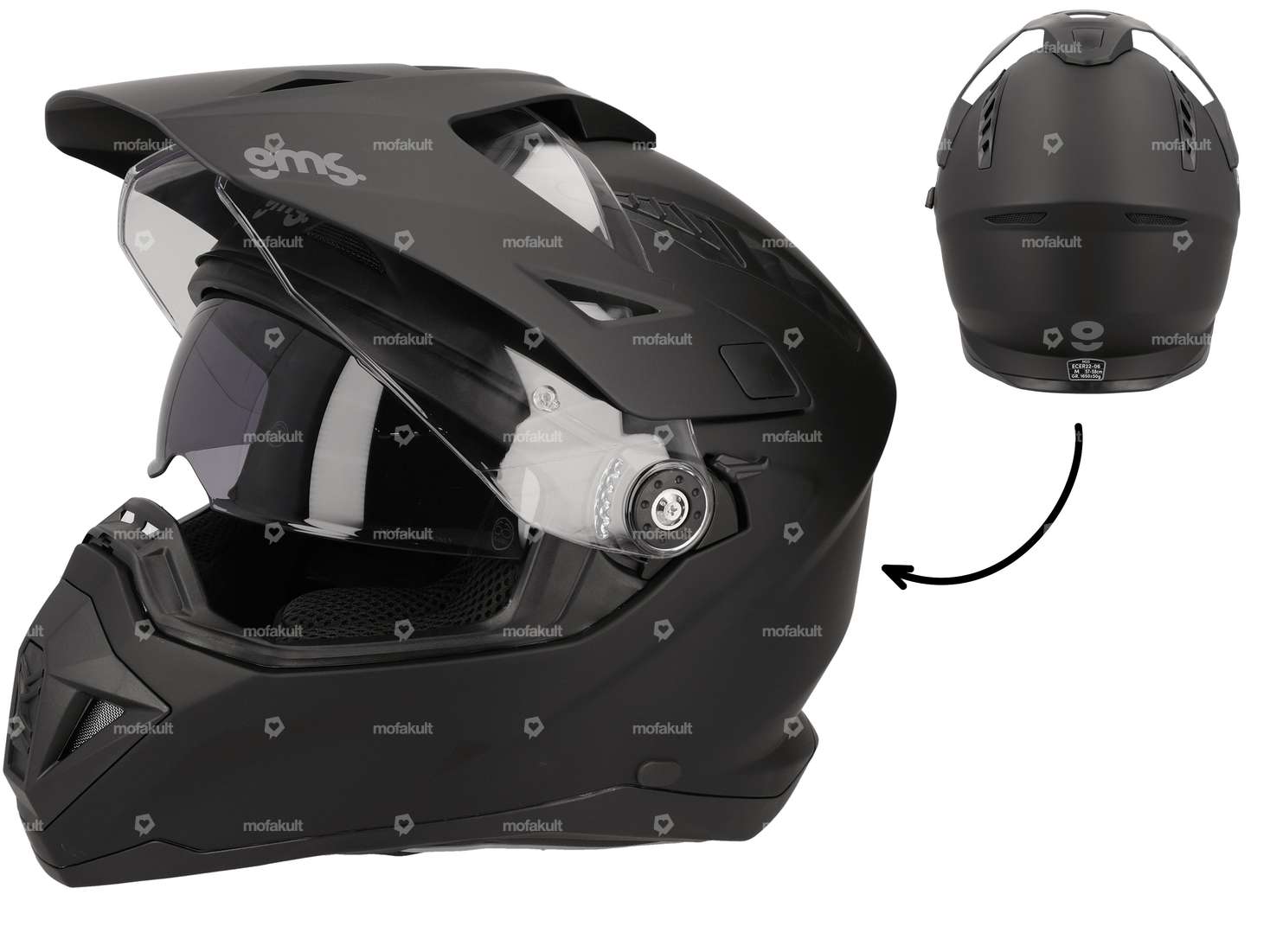 gms adventure helmet "Adventus" black-matt Carousel Image 1