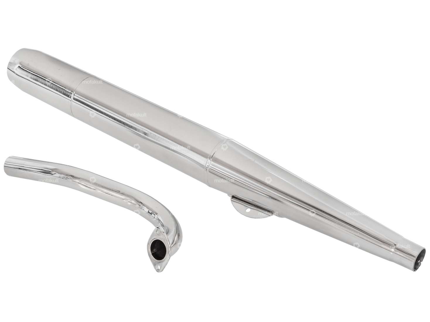 GPO Cigar Exhaust, Ø 28 mm, Chrome | Puch Maxi S / N, X30 Sport NS / NL Carousel Image 2