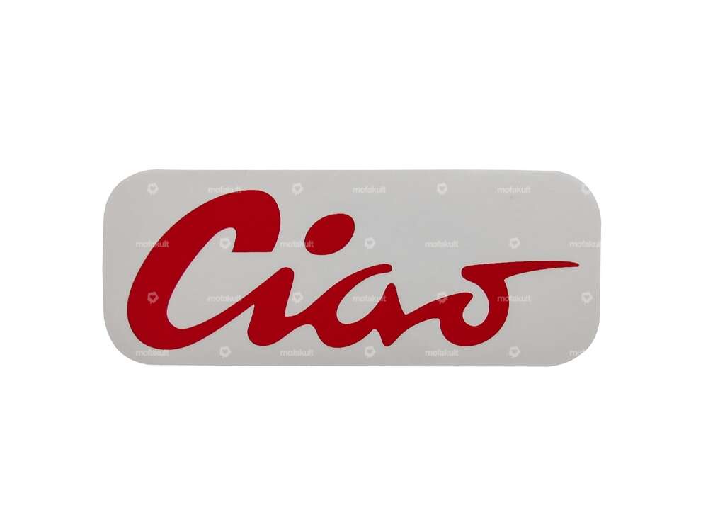 Aufkleber Tank «Ciao» rot 70 x 28 mm | Piaggio Ciao P, C9 Carousel Image 1