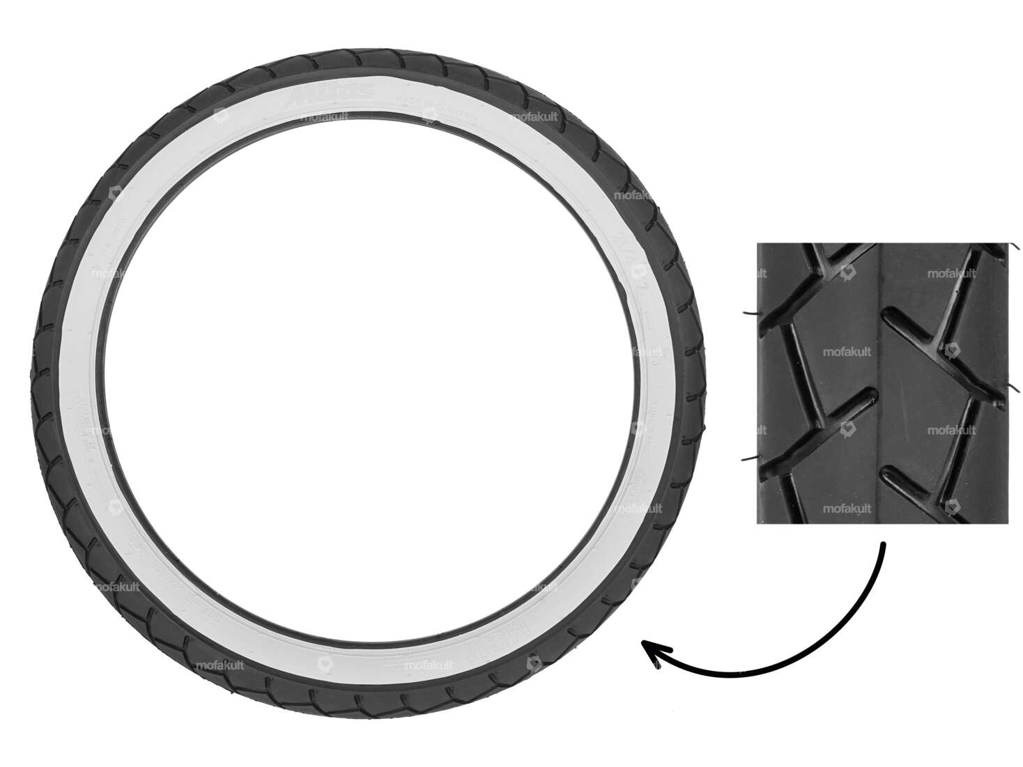 Mitas 2.75 x 17" Reifen MC11 Semi-Slick Weisswand Carousel Image 1