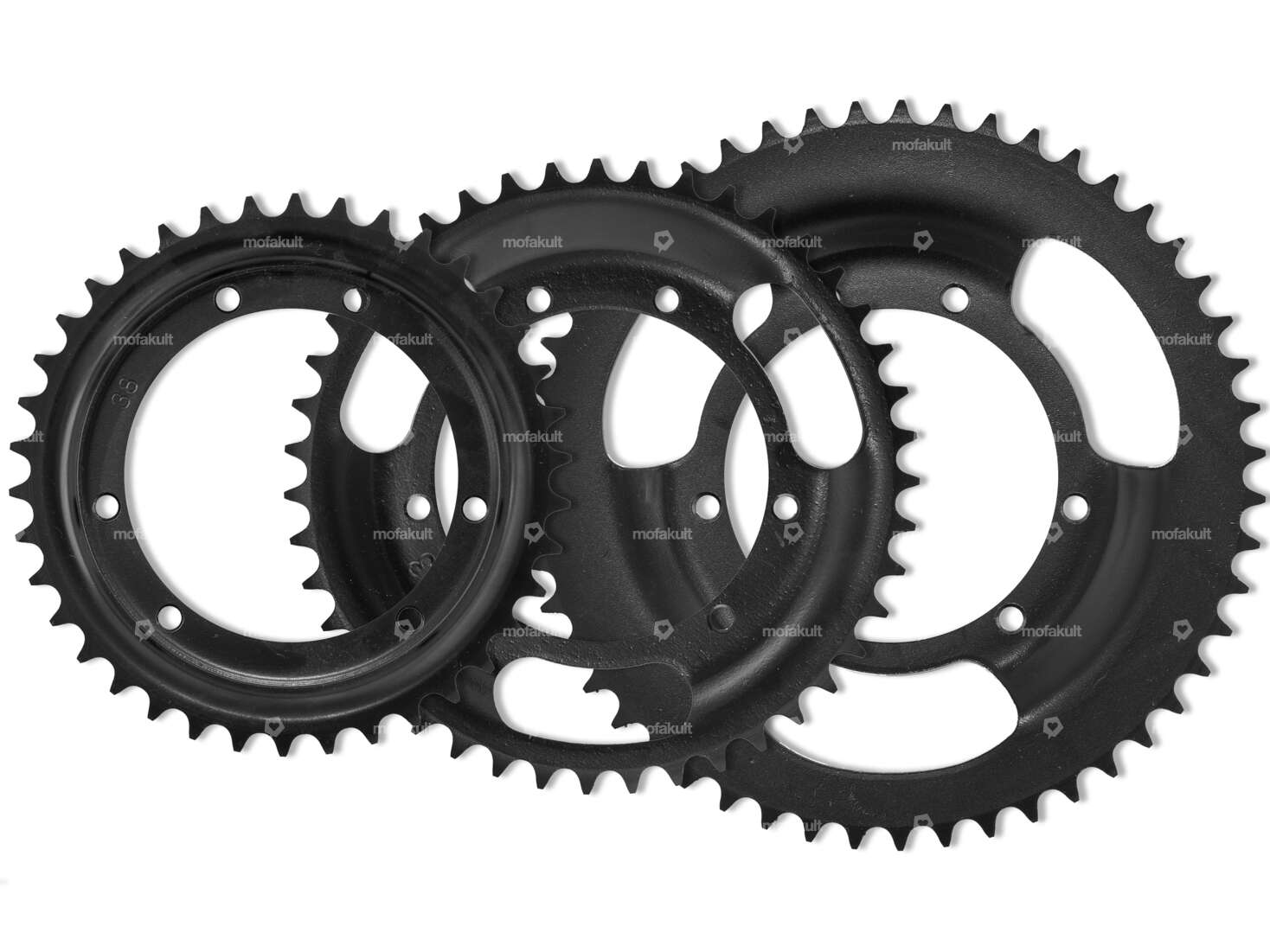GPO sprocket 35 - 57 teeth black | Puch Maxi S, N / X30 NG-2AH Carousel Image 1