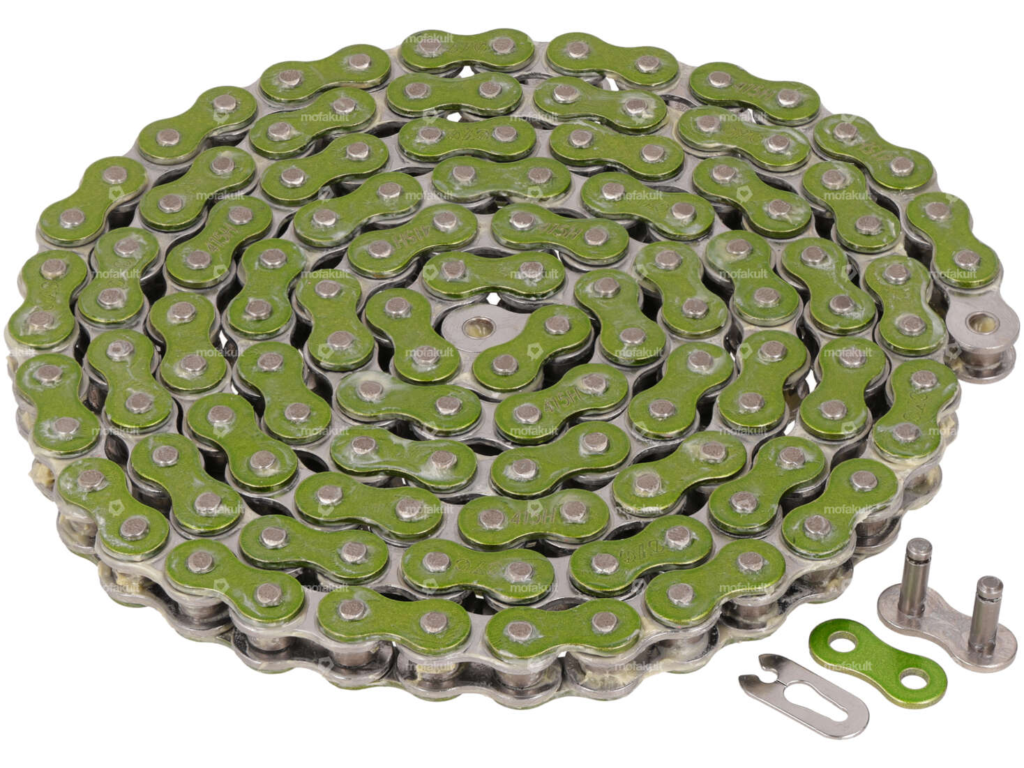 CYC drive chain metallic green 415H (reinforced) 128L Carousel Image 1