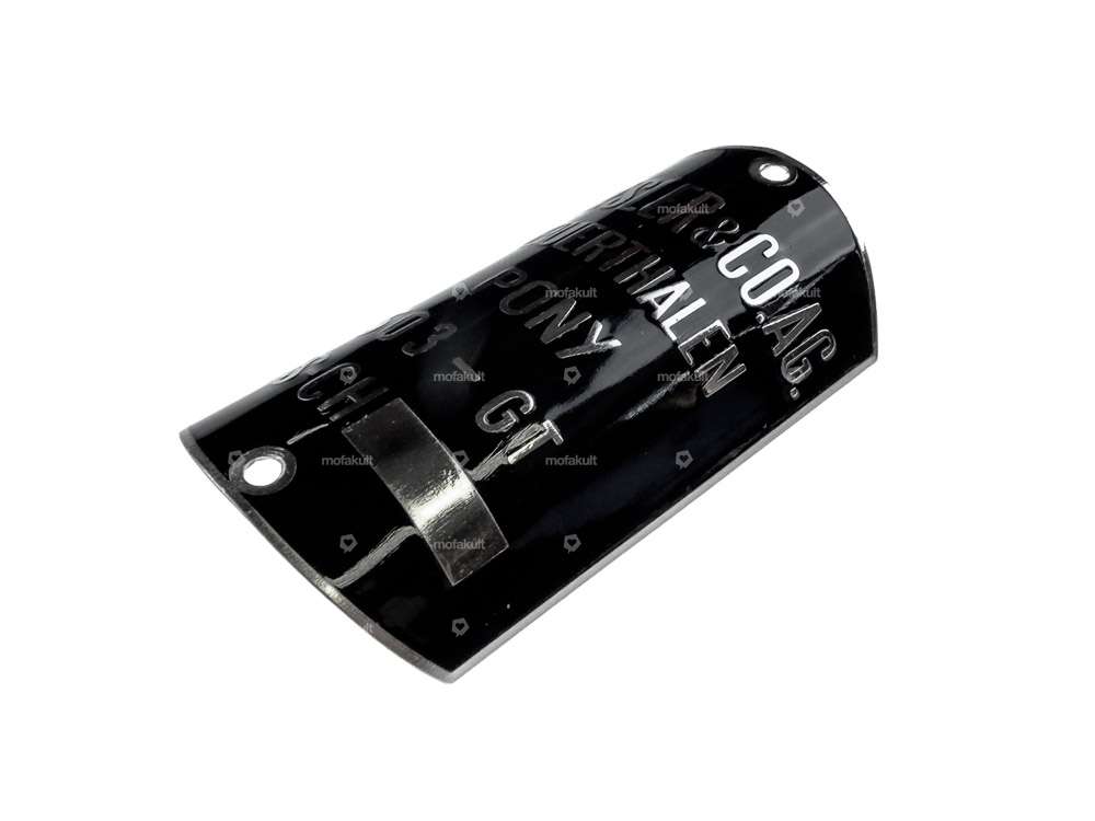 Nameplate for head tube (curved) black | Pony 503 Carousel Image 2