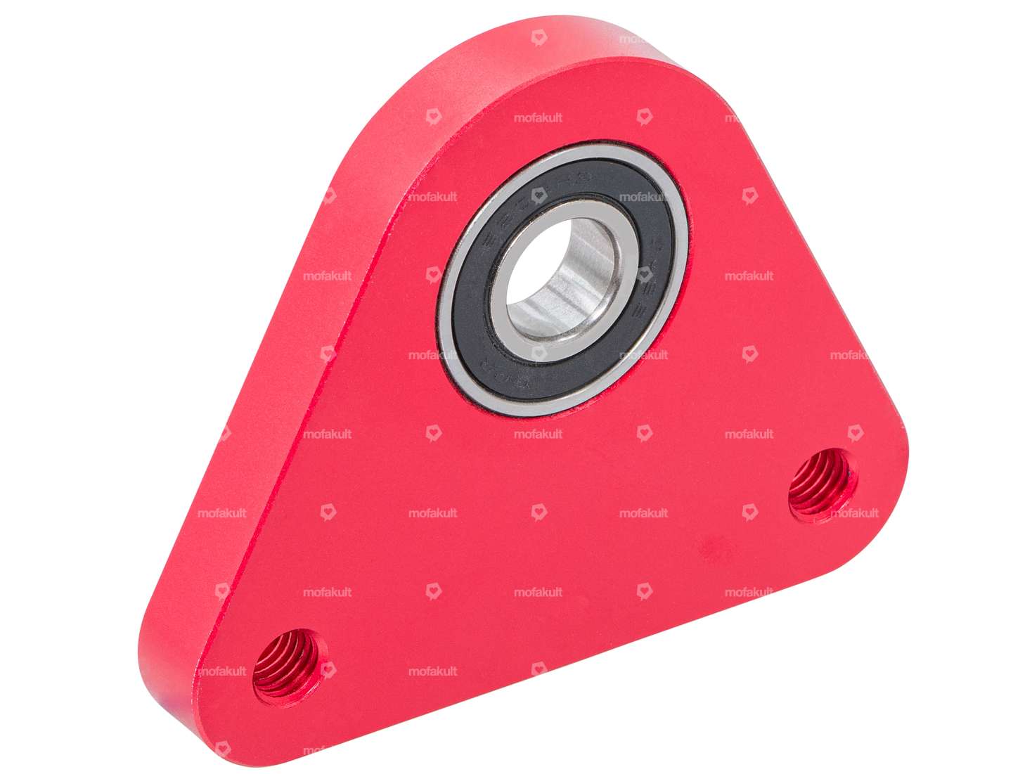swiing® ingenious triangular bearing plate Racing aluminium red anodized | Piaggio Ciao, SI, Bravo Carousel Image 1