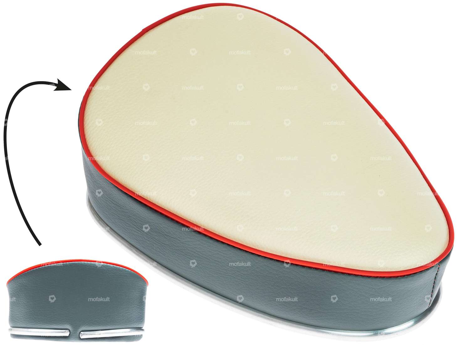 Sitzbänkli grau/creme/rot Carousel Image 1