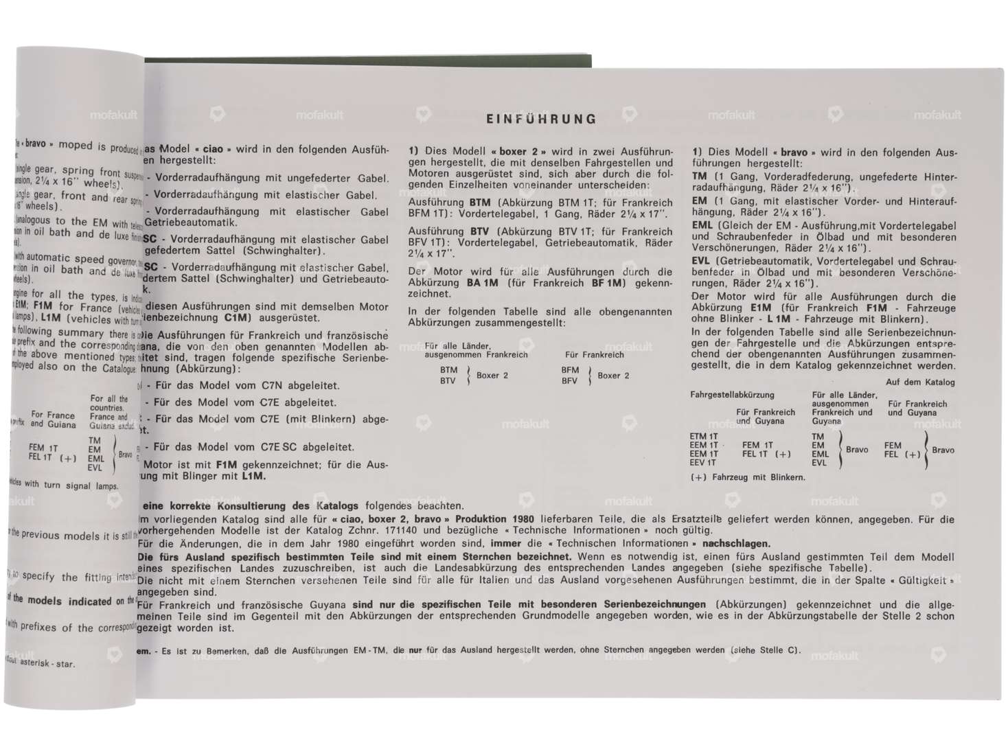 Ersatzteilkatalog 1980 | Piaggio Ciao, Boxer, Bravo Carousel Image 2