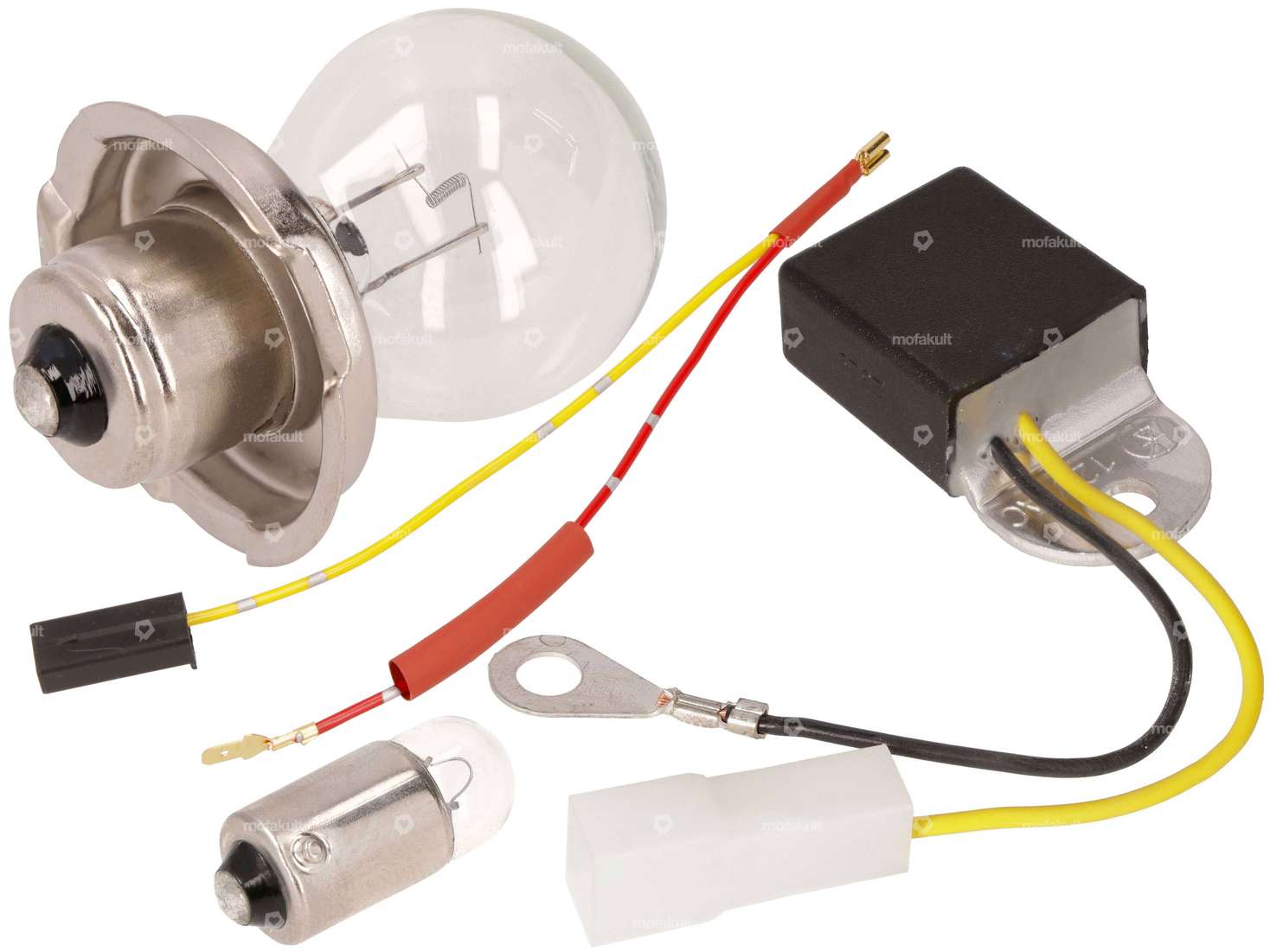 12V Glühbirnen-Set mit Leonelli Spannungsregler | Piaggio Ciao, SI, Bravo, Boxer Carousel Image 1