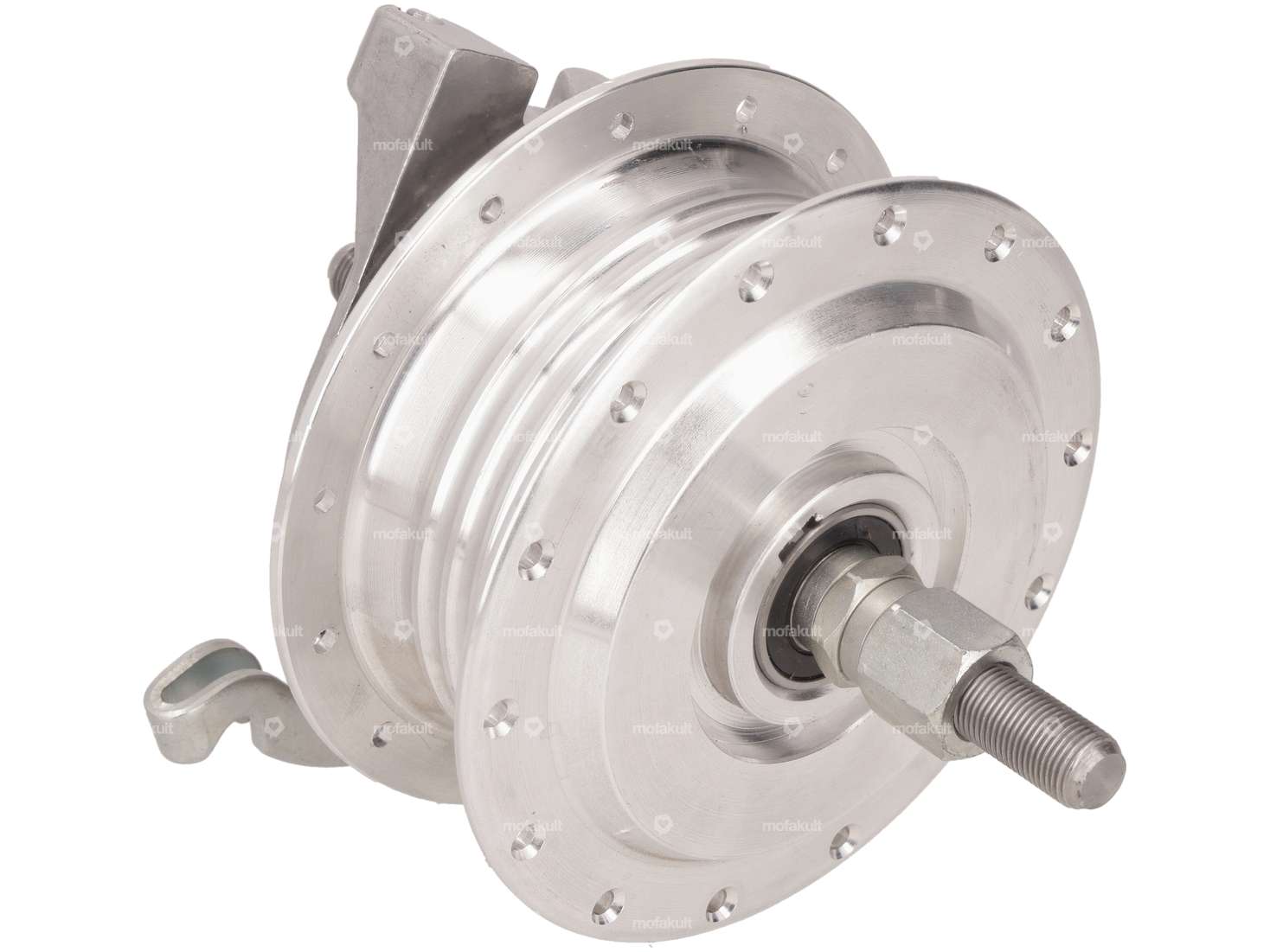 LELEU wheel hub spoke wheel front 28 holes with anchor plate & axle | Puch Maxi N, X30 Chopper Carousel Image 4