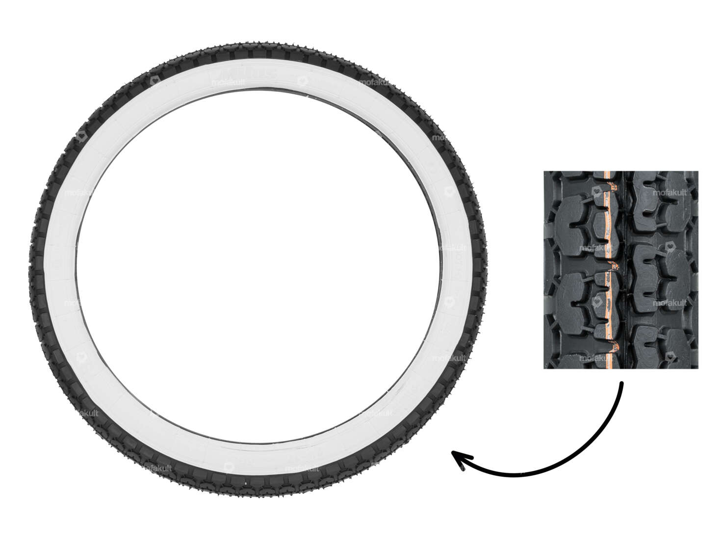 Mitas 2.25 x 17" Reifen B4 Allround Weisswand Carousel Image 1
